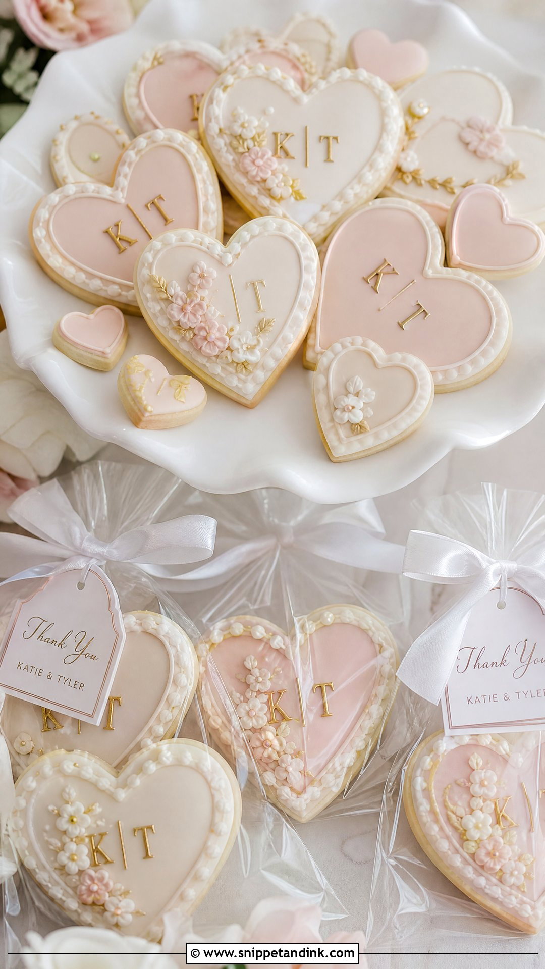 Heart Wedding Sugar Cookies - Snippet and Ink - 20 Wedding Sugar Cookies