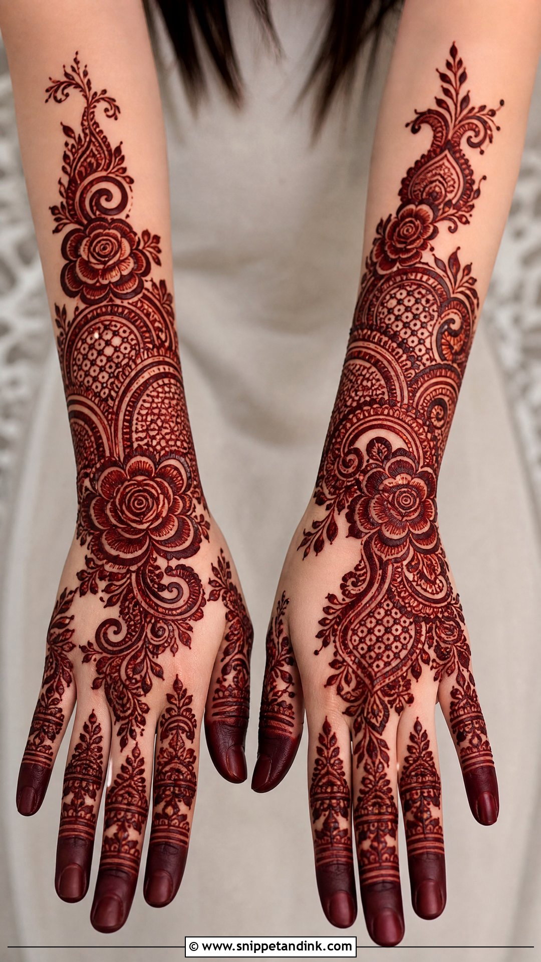 Heavy Arabic Back Hand Mehndi Design - Snippet and Ink - 30 Latest Arabic Back Hand Mehndi Designs