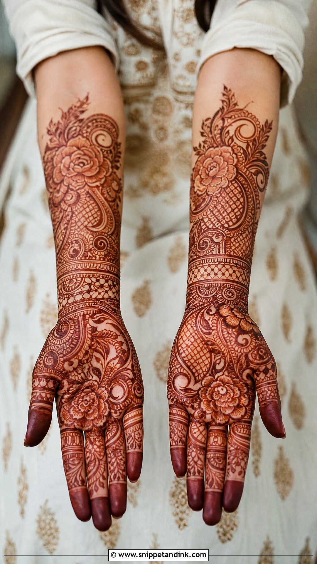 Heavy Arabic Bridal Mehndi Design - Snippet and Ink - 25 Arabic Wedding Mehndi Designs