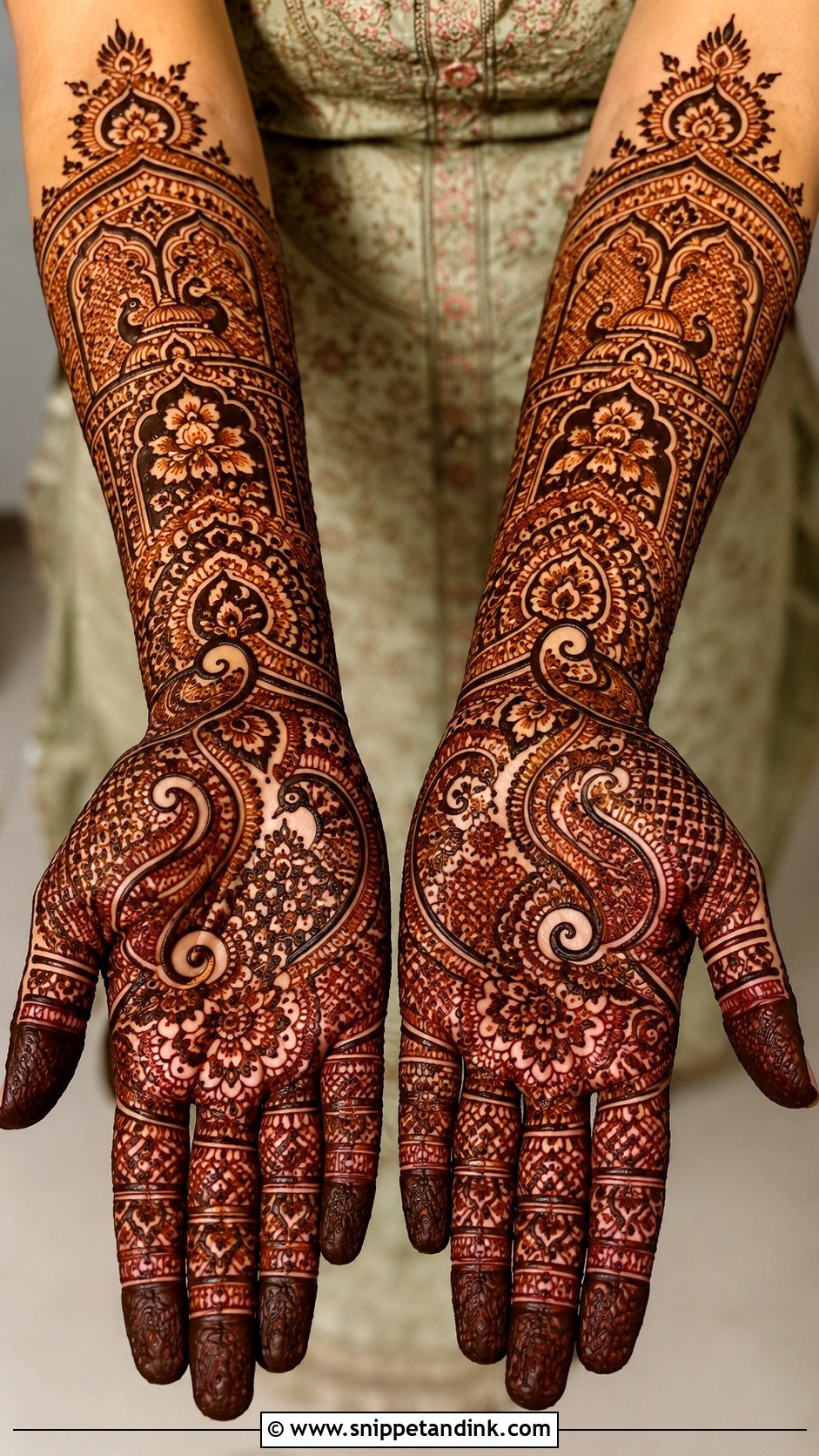Heavy Bharwa Mehndi Design - Snippet and Ink - 30 Bharwa Mehndi Designs