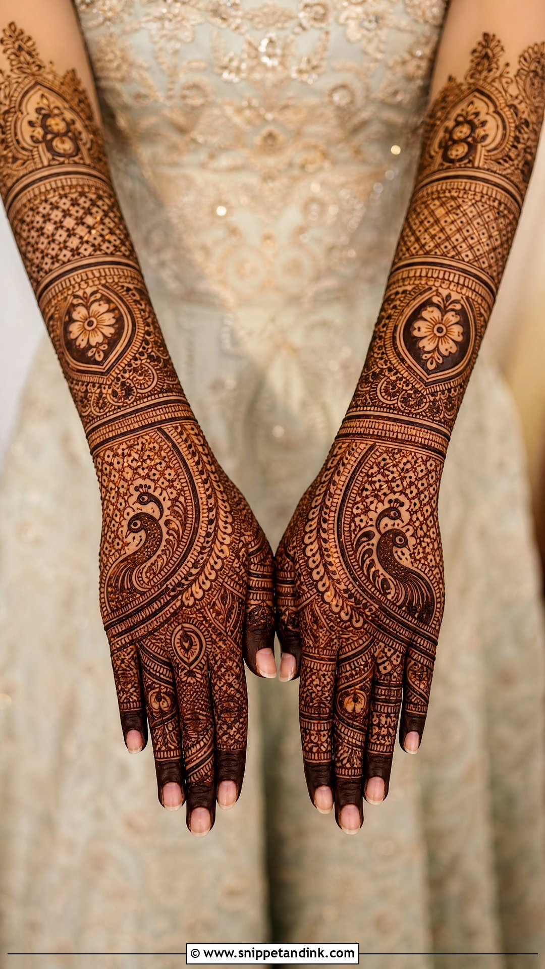 Heavy Bridal Back Full Hand Mehndi Design - Snippet and Ink - 20 Bridal Back Full Hand Mehndi Designs