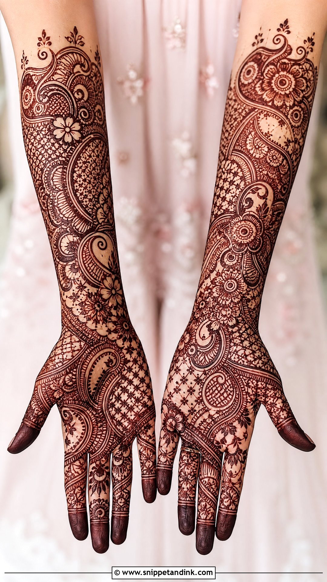 Heavy Bridal Back Hand Mehndi Design - Snippet and Ink - 30 Bridal Back Hand Mehndi Design Ideas