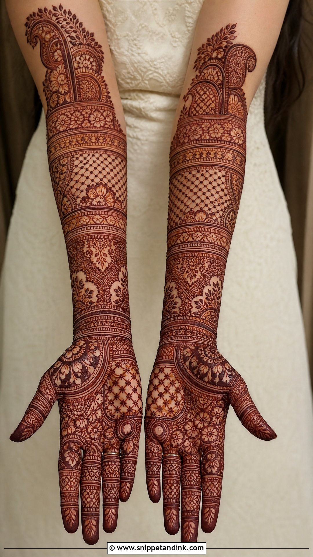 Heavy Bridal Finger Mehndi Design - Snippet and Ink - 20 Bridal Finger Mehndi Designs