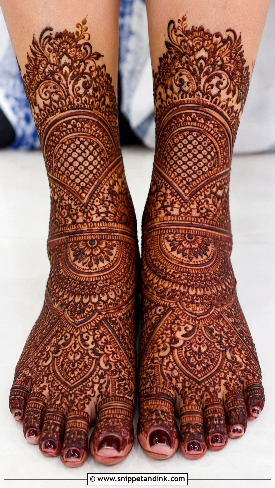 Heavy Bridal Foot Mehndi Design - Snippet and Ink - 30 Bridal Mehndi Designs for Foot
