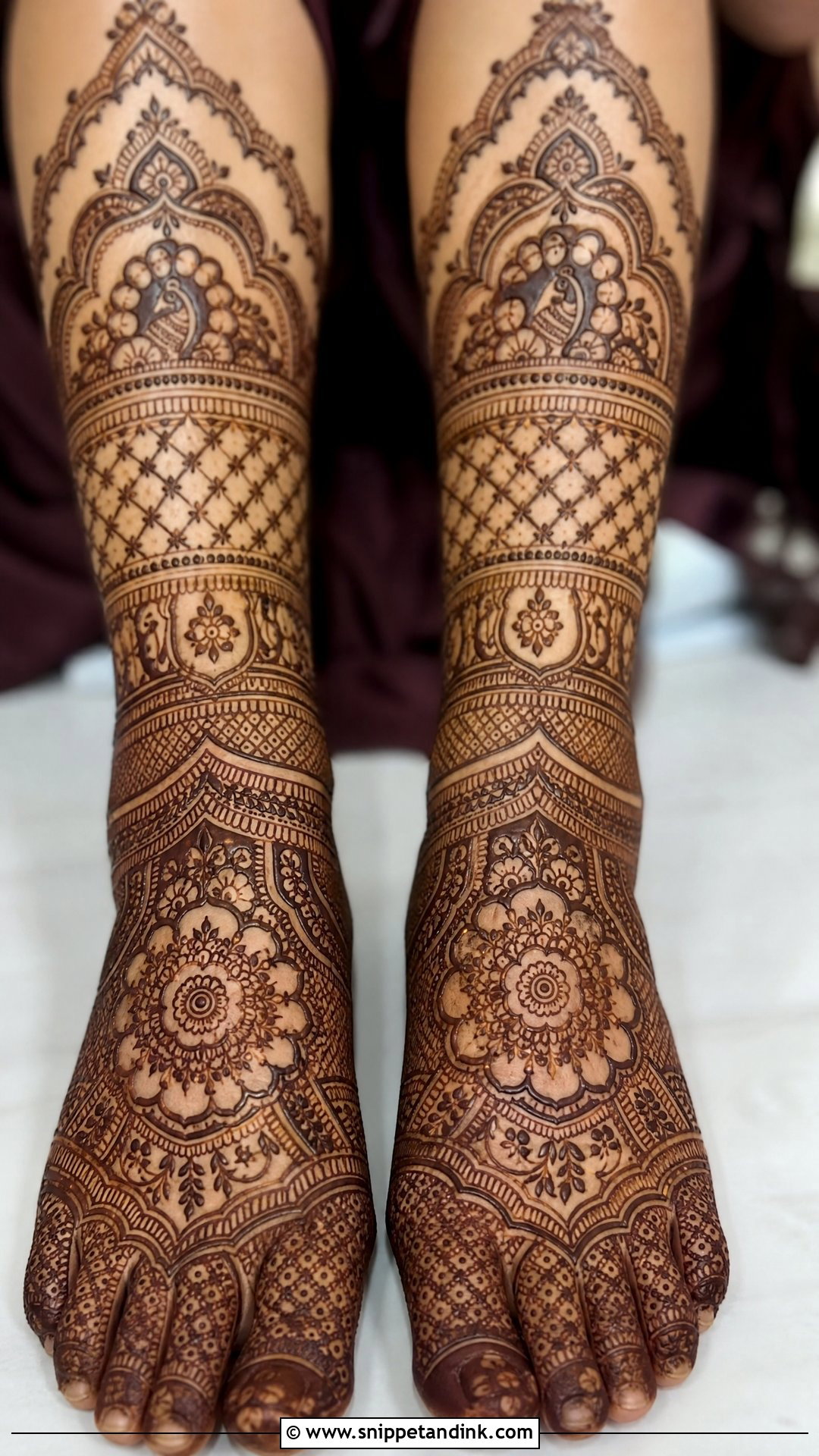 Heavy Bridal Foot Mehndi Design - Snippet and Ink - 20 Bridal Mehndi Designs Feet Brides