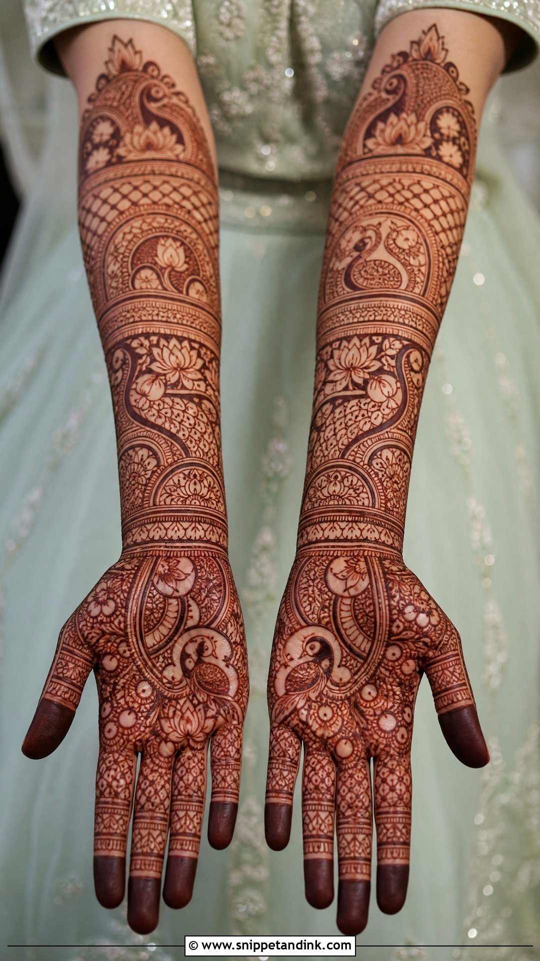 Heavy Bridal Front Hand Mehndi Design - Snippet and Ink - 25 Bridal Front Hand Mehndi Design 2025 Ideas