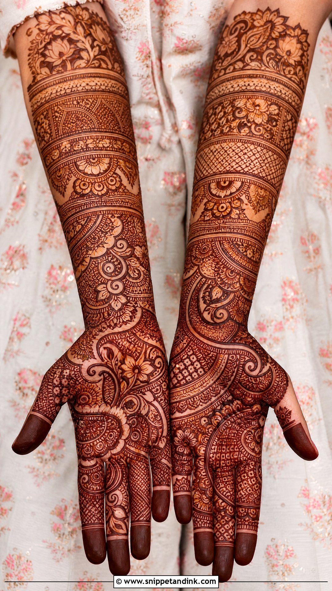 Heavy Bridal Full Hand Mehndi Design - Snippet and Ink - 25 Bridal Full Hand Mehndi Designs
