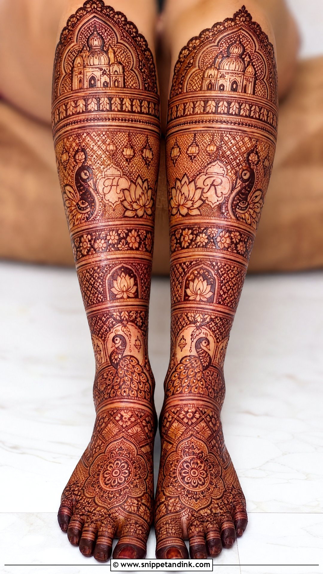 Heavy Bridal Full Leg Mehndi Design - Snippet and Ink - 20 Bridal Full Legs Mehndi Design Ideas