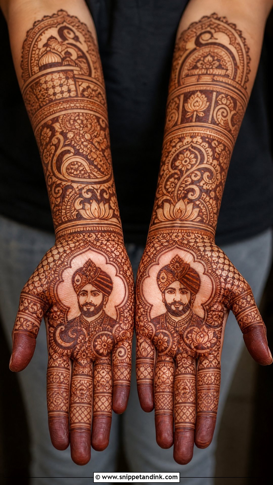 Heavy Bridal Groom Face Mehndi Design - Snippet and Ink - 25 Groom Face Mehndi Designs