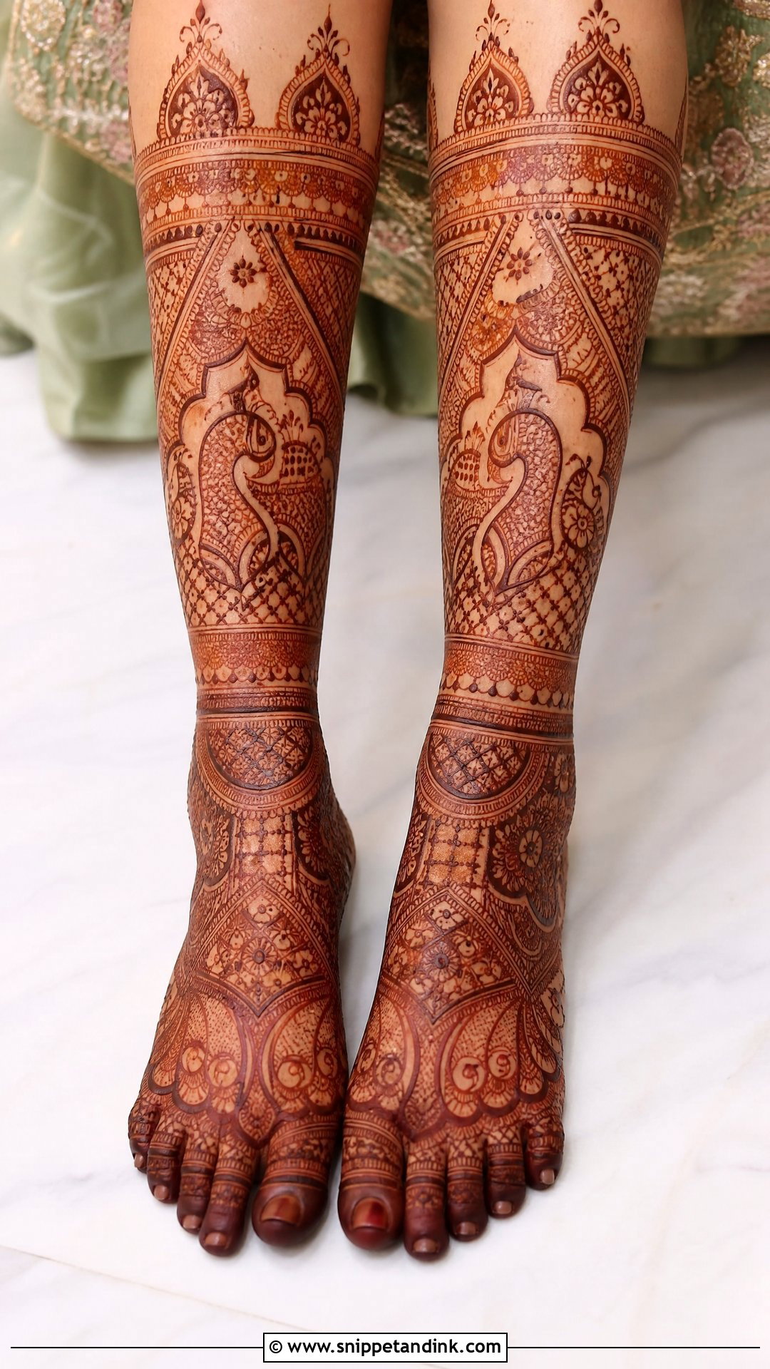 Heavy Bridal Leg Mehndi Design - Snippet and Ink - 25 Bridal Leg Mehendi Mehndi Design Ideas