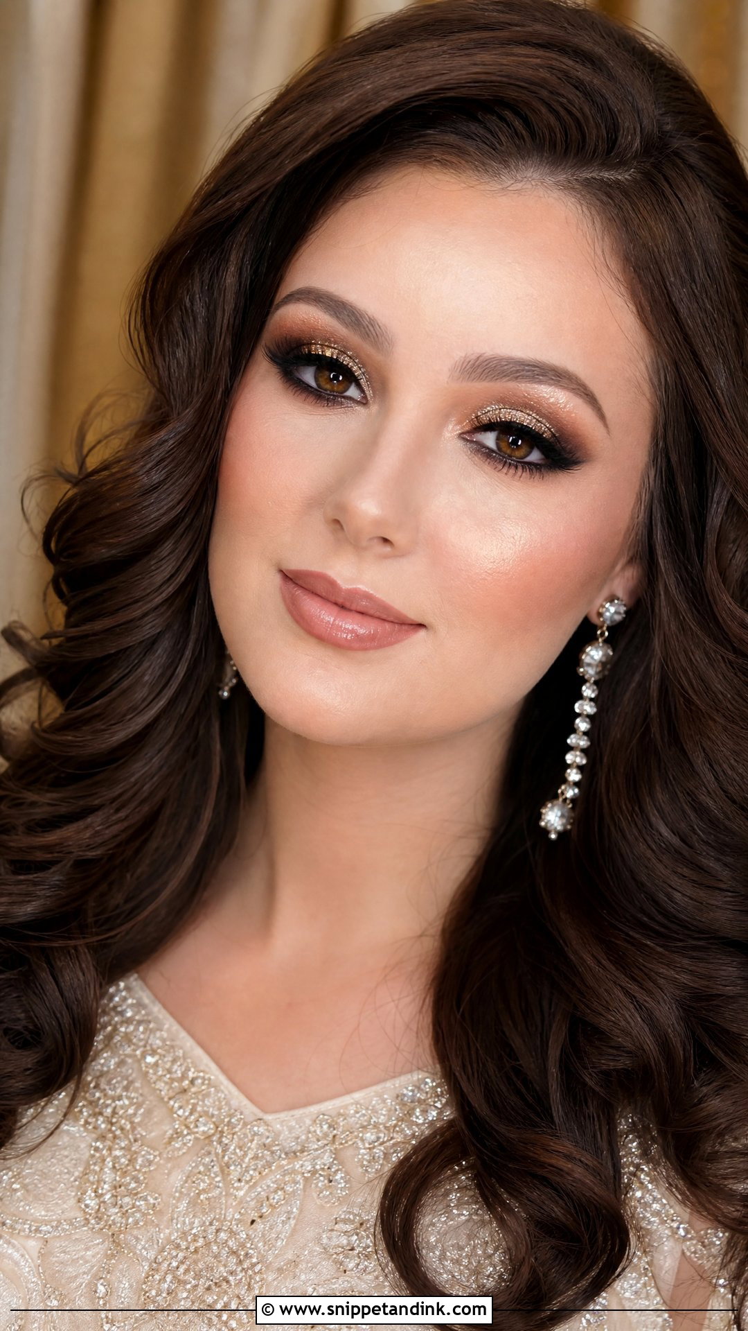 Heavy Bridal Makeup With Glitter Eyes - Snippet and Ink - 20 Heavy Bridal Makeup Ideas