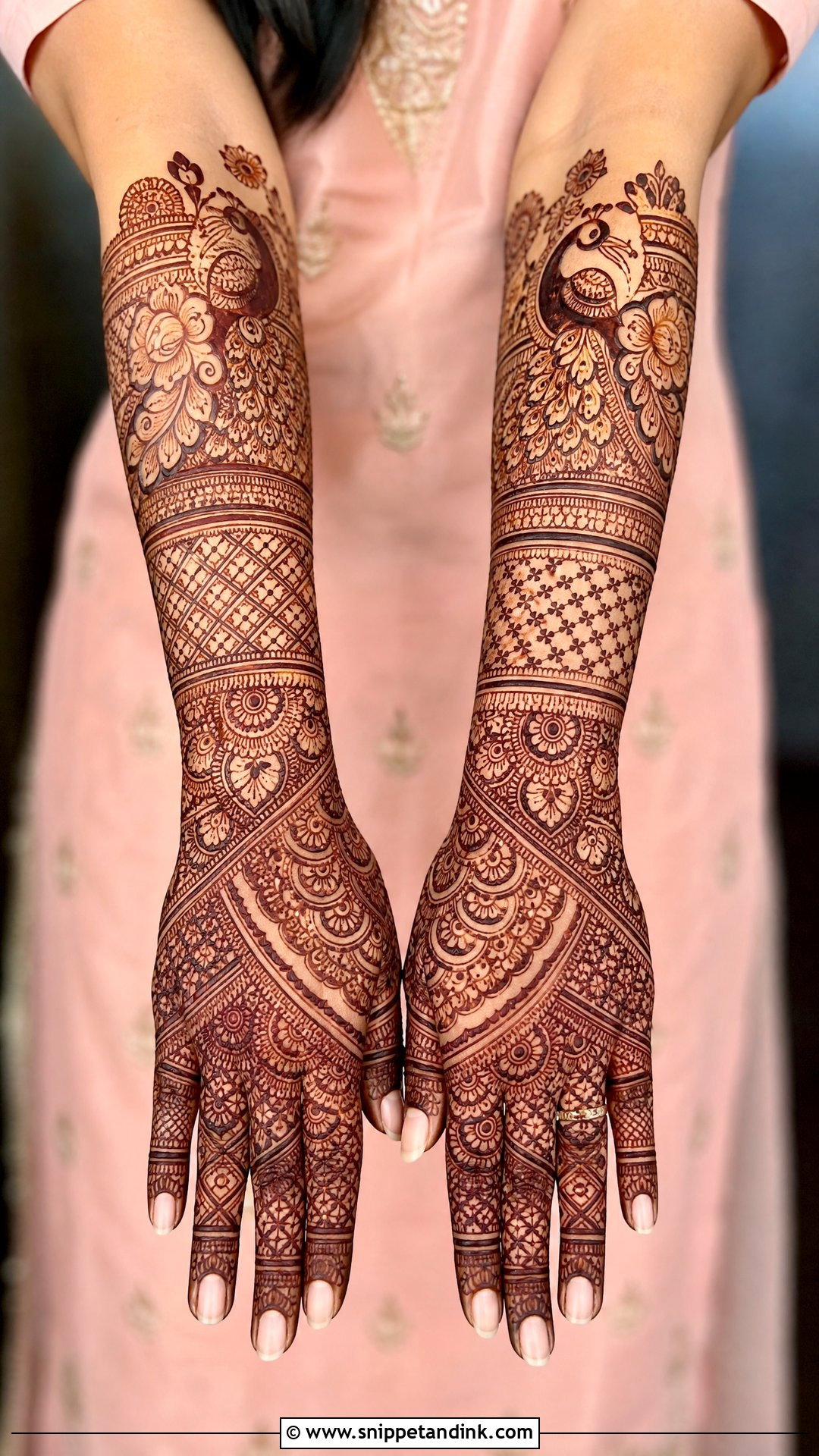 Heavy Bridal Mehndi Back Side - Snippet and Ink - 25 Bridal Mehndi Designs Back Side