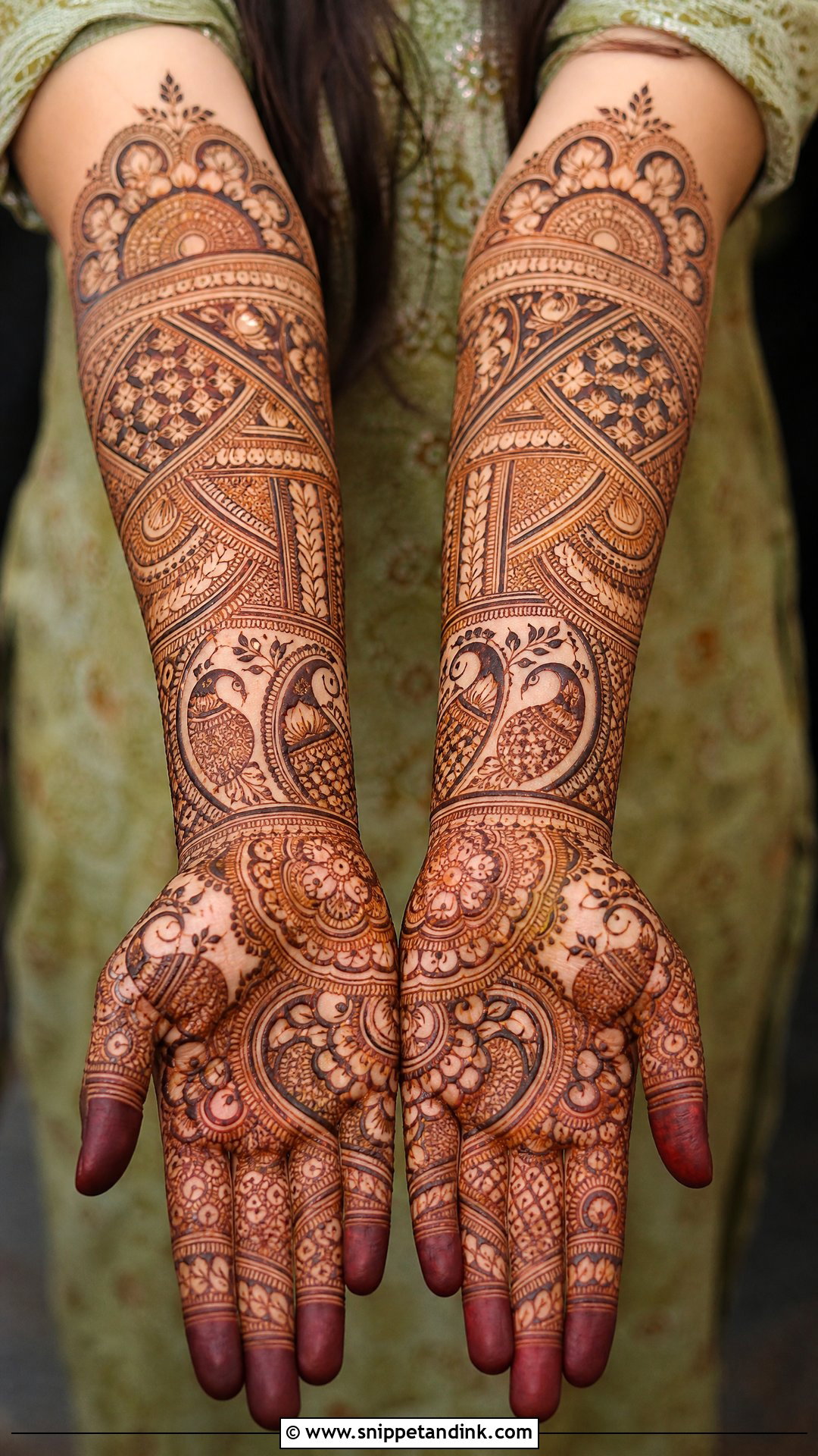 Heavy Bridal Mehndi Design - Snippet and Ink - 30 Bridal Hands Mehndi Designs