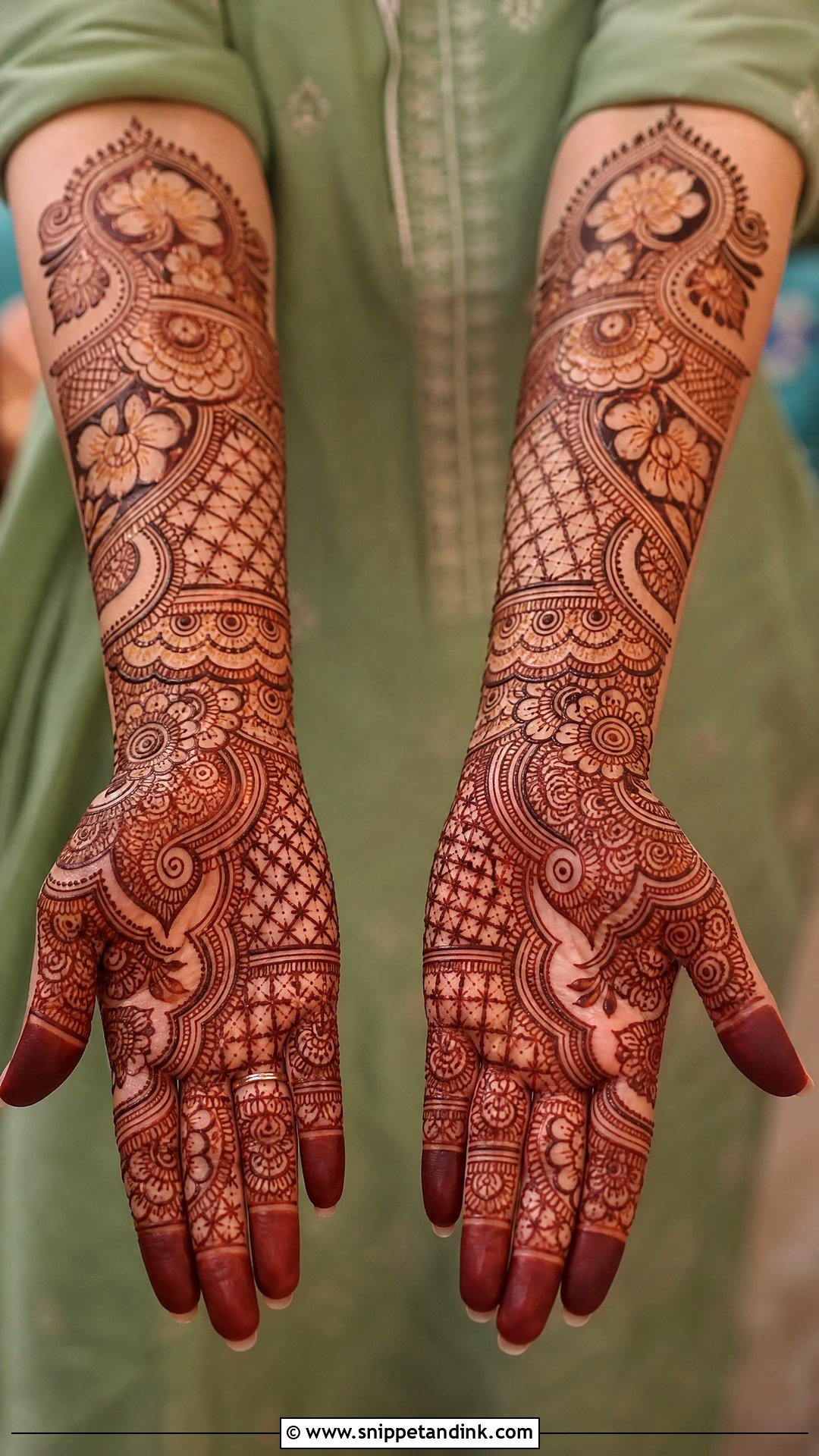 Heavy Engagement Mehndi Design - Snippet and Ink - 30 Engagement Mehndi Design Ideas