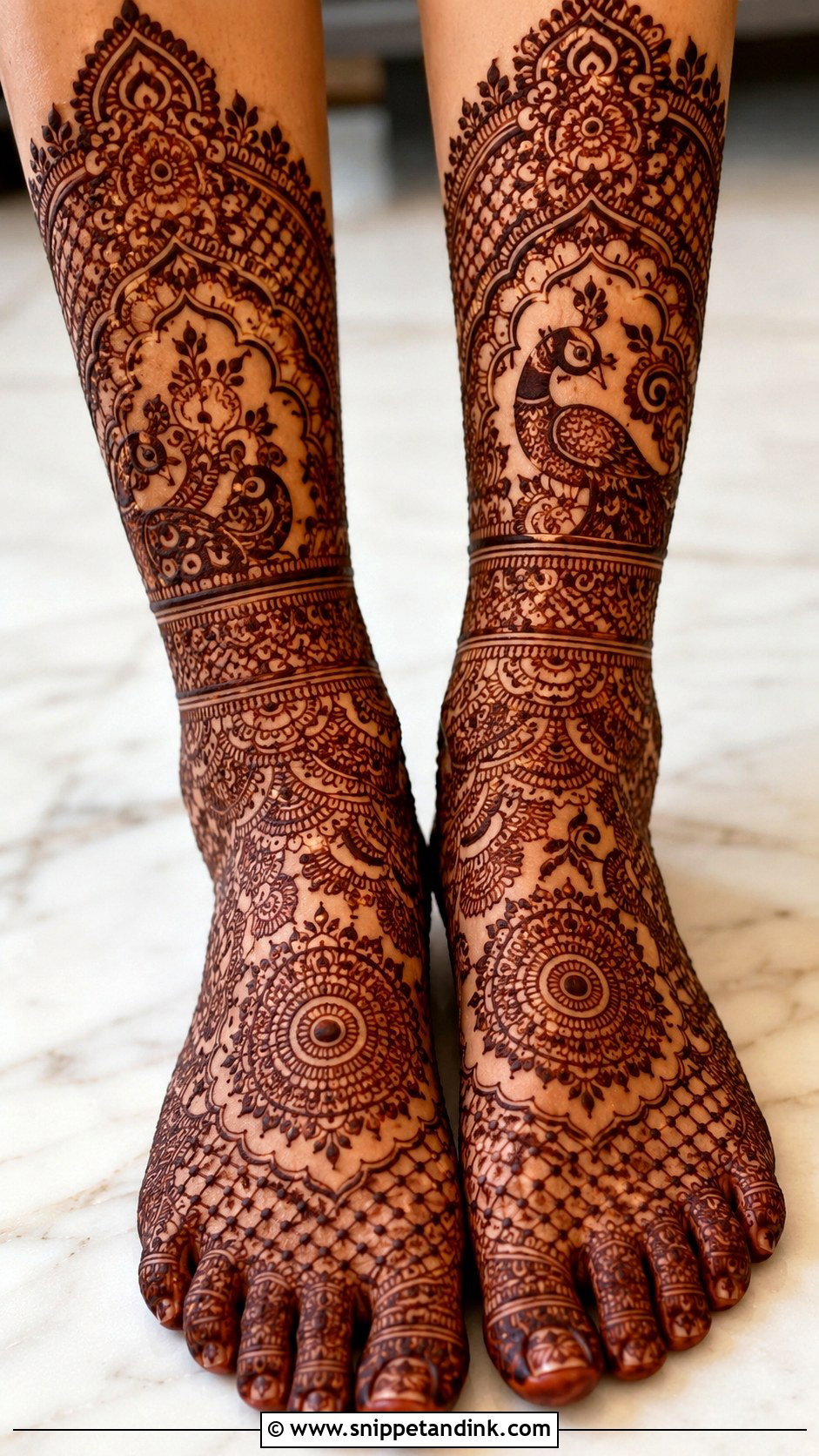 Heavy Feet Mehndi Design - Snippet and Ink - 35 Feet Mehndi Designs