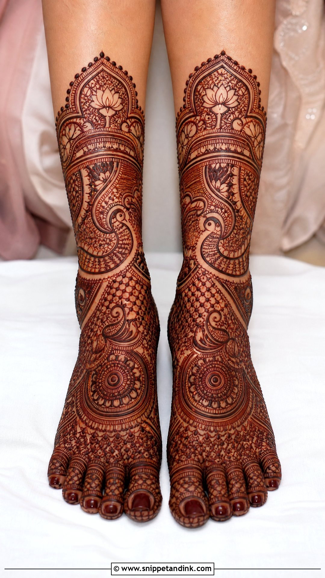 Heavy Feet Mehndi Design - Snippet and Ink - 30 Unique Feet Mehndi Designs