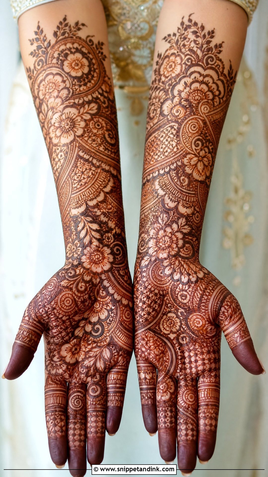Heavy Floral Bridal Mehndi Design - Snippet and Ink - 20 Floral Bridal Mehndi Designs
