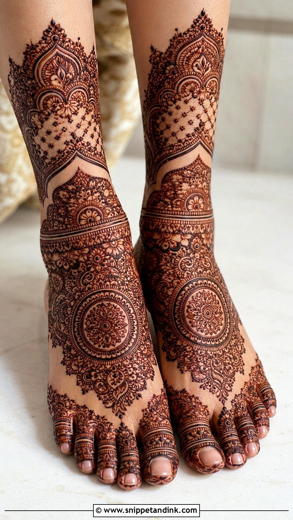 Heavy Foot Mehndi Design - Snippet and Ink - 35 Foot Mehndi Designs