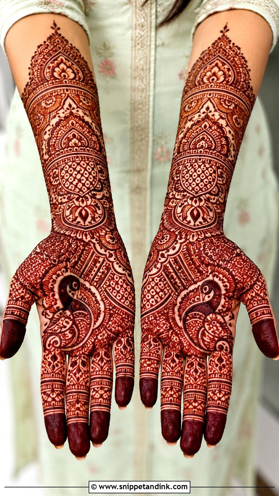 Heavy Front Hand Mehndi Design - Snippet and Ink - 35 Latest Front Hand Mehndi Designs