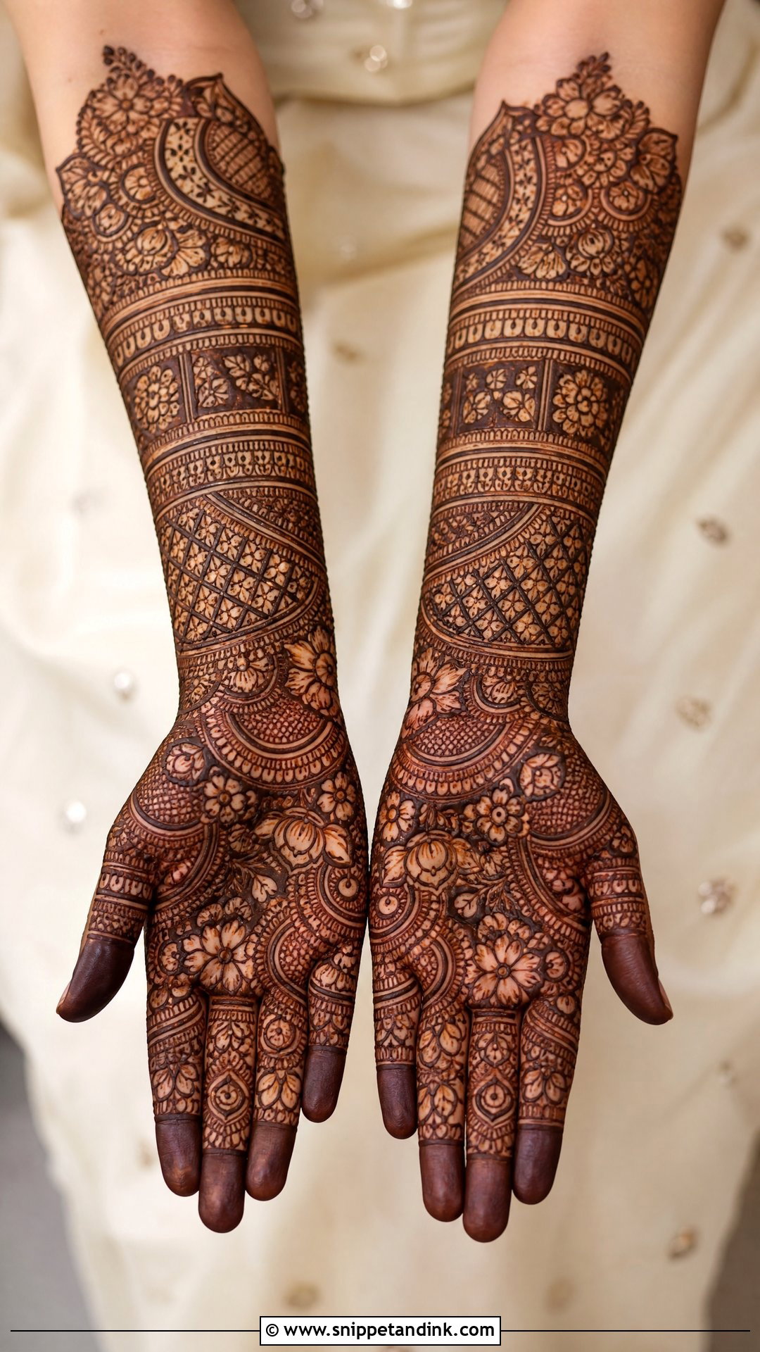 Heavy Nikah Mehndi Design - Snippet and Ink - 25 Nikah Mehndi Designs