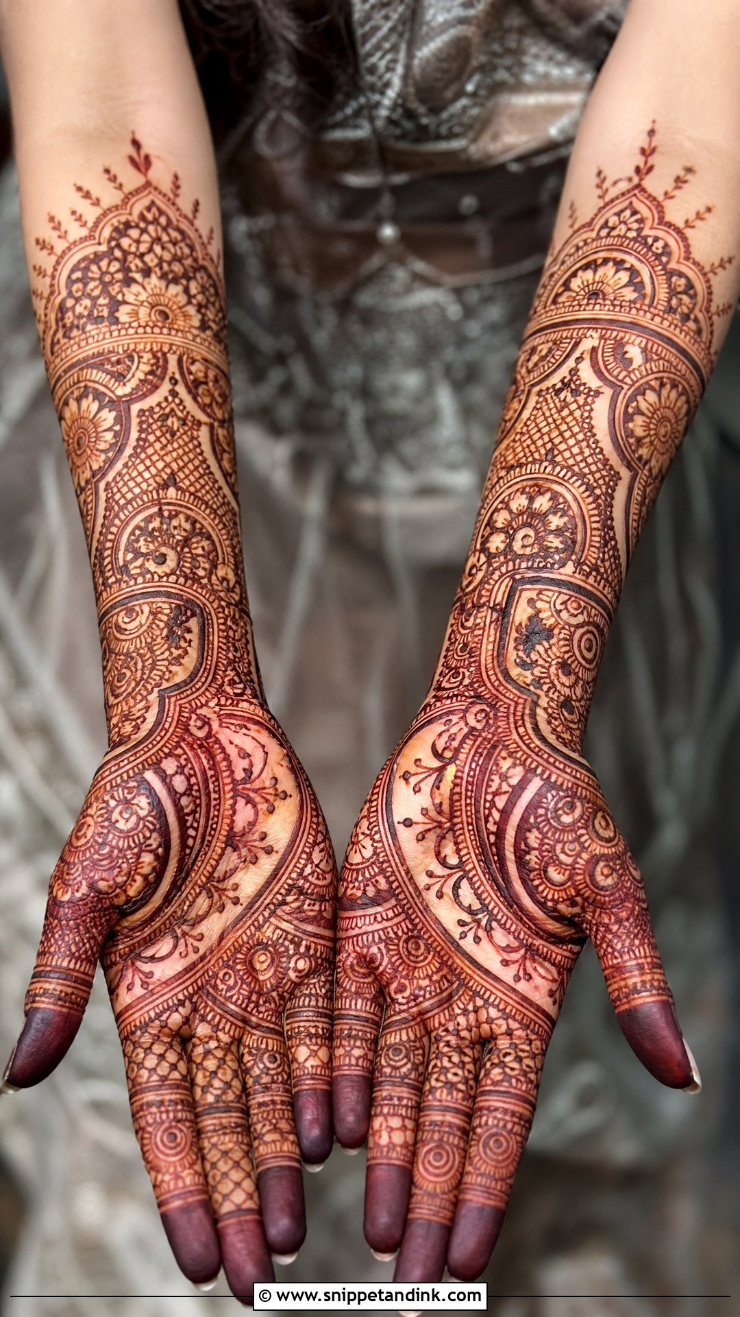 Heavy Nikkah Mehndi Design - Snippet and Ink - 30 Nikkah Mehndi Designs