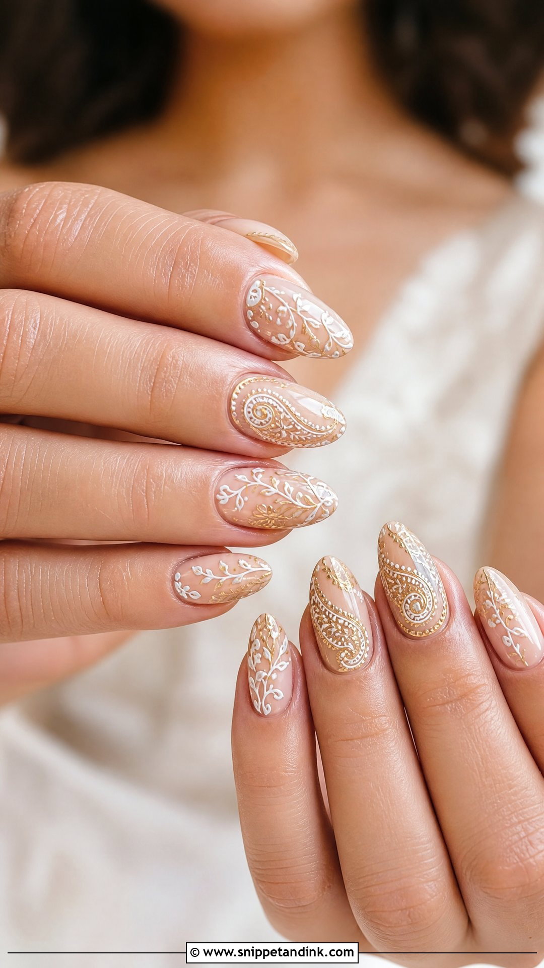 Henna Inspired Marriage Nails - Snippet and Ink - 25 Marriage Nails Art Designs