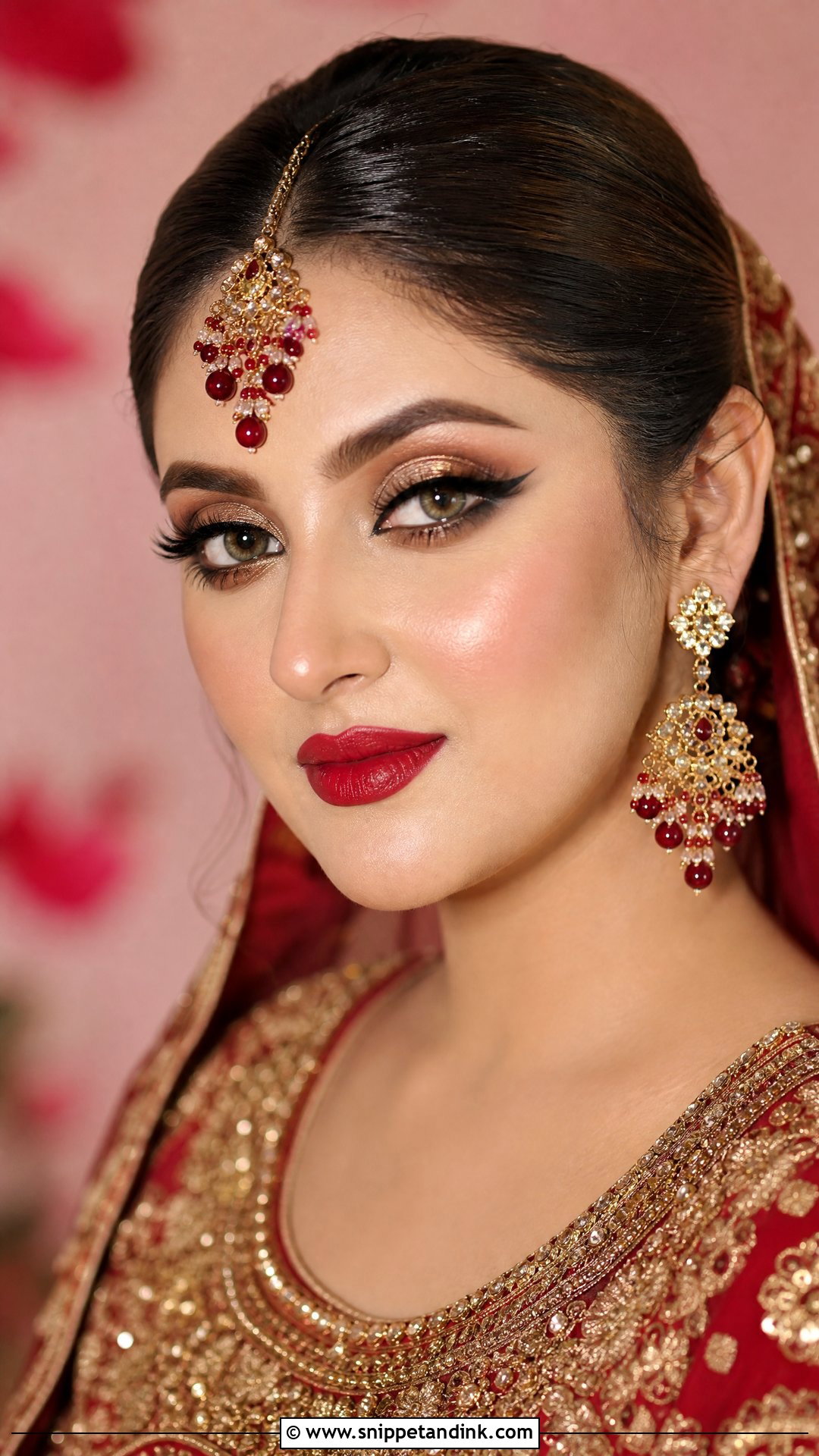 Hiba Bukhari Red Bridal Makeup Look - Snippet and Ink - 20 Hiba Bukhari Bridal Look Ideas