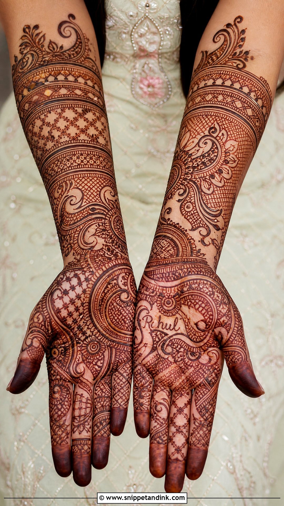 Hidden Groom Name Bridal Mehndi - Snippet and Ink - 20 Groom Name in Mehndi Design Ideas