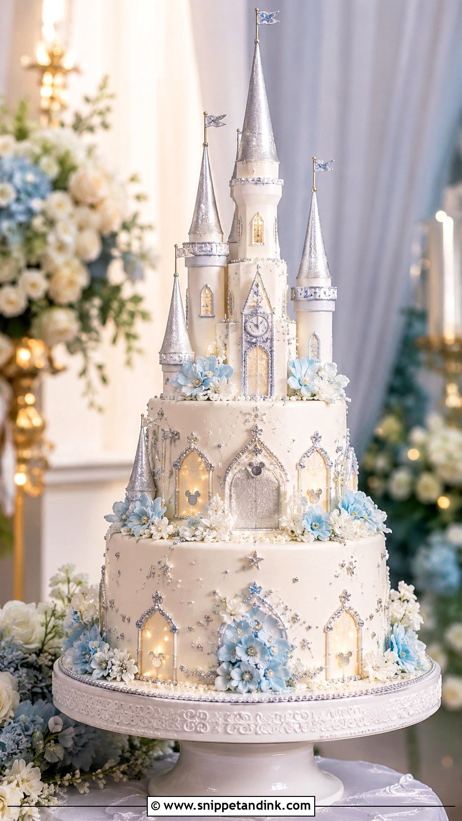 Hidden Mickey Castle Wedding Cake - Snippet and Ink - 20 Hidden Mickey Wedding Cake Ideas