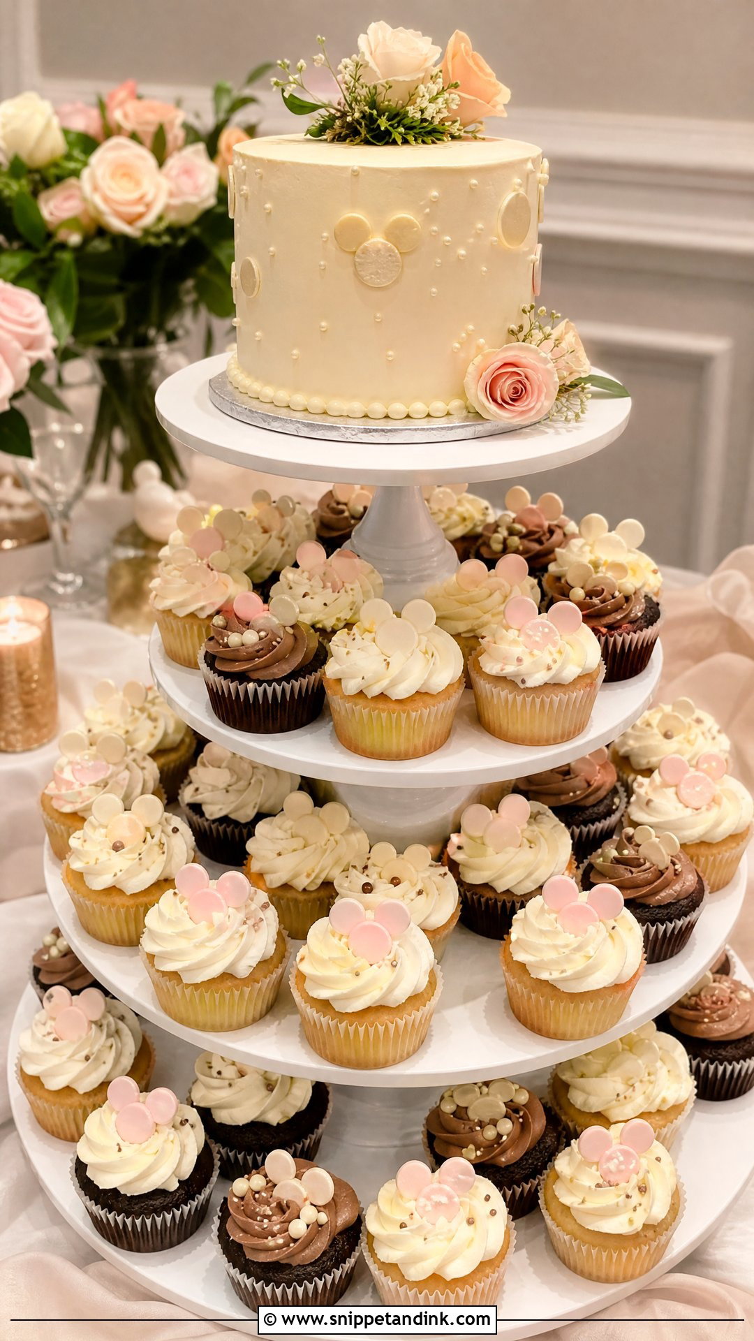 Hidden Mickey Cupcake Wedding Cake - Snippet and Ink - 20 Hidden Mickey Wedding Cake Ideas