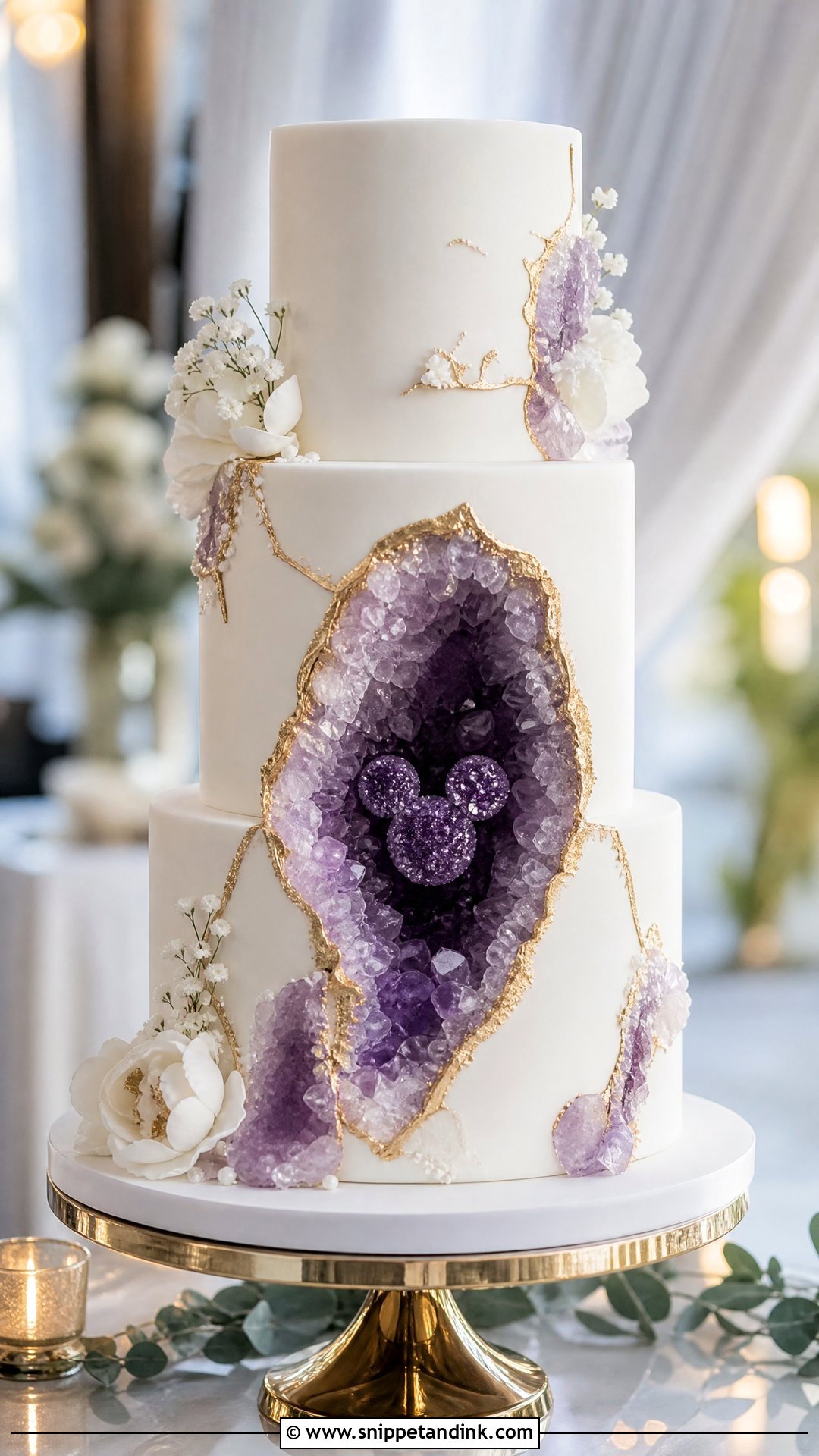Hidden Mickey Geode Wedding Cake - Snippet and Ink - 20 Hidden Mickey Wedding Cake Ideas
