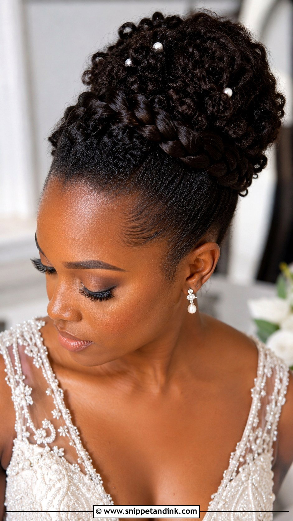 High Bridal Braided Bun - Snippet and Ink - 20 High Bridal Hair Updo Ideas