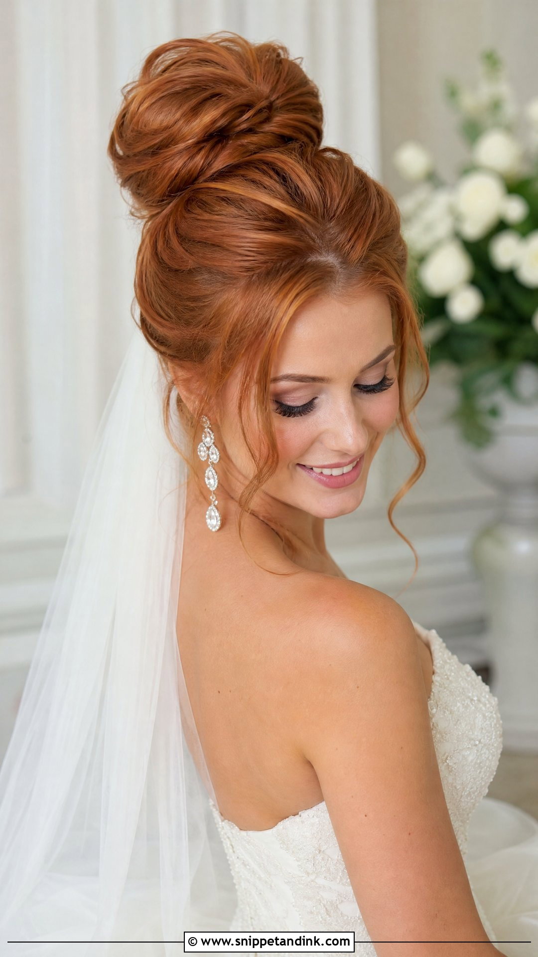 High Bridal Bun - Snippet and Ink - 15 Bridal Bun Updo Ideas