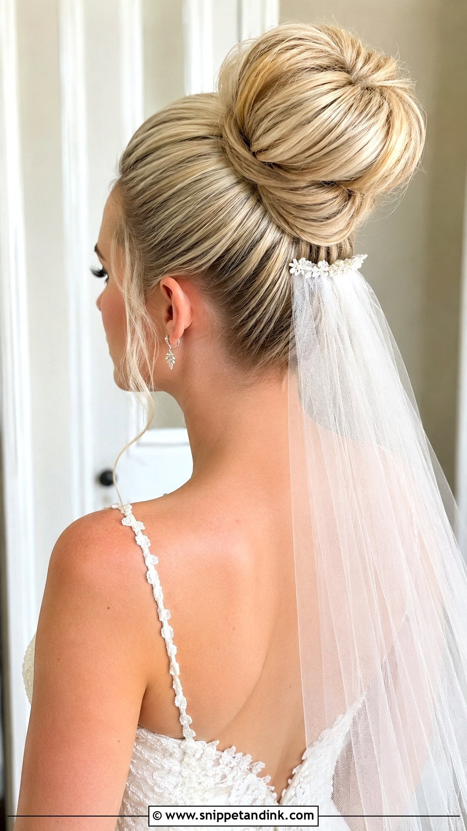 High Bridal Bun - Snippet and Ink - 20 High Bridal Hair Updo Ideas