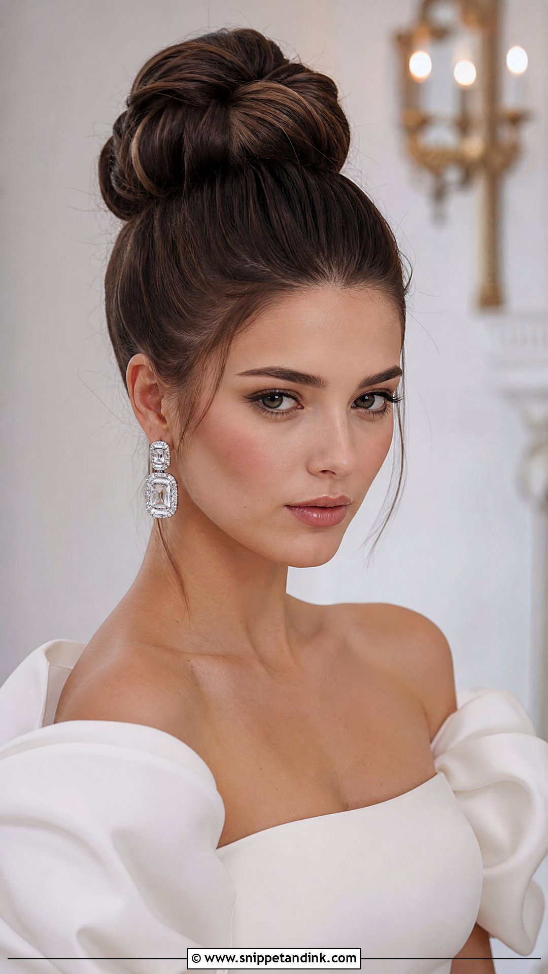 High Bridal Bun - Snippet and Ink - 25 Bridal Bun Hairstyles Brides