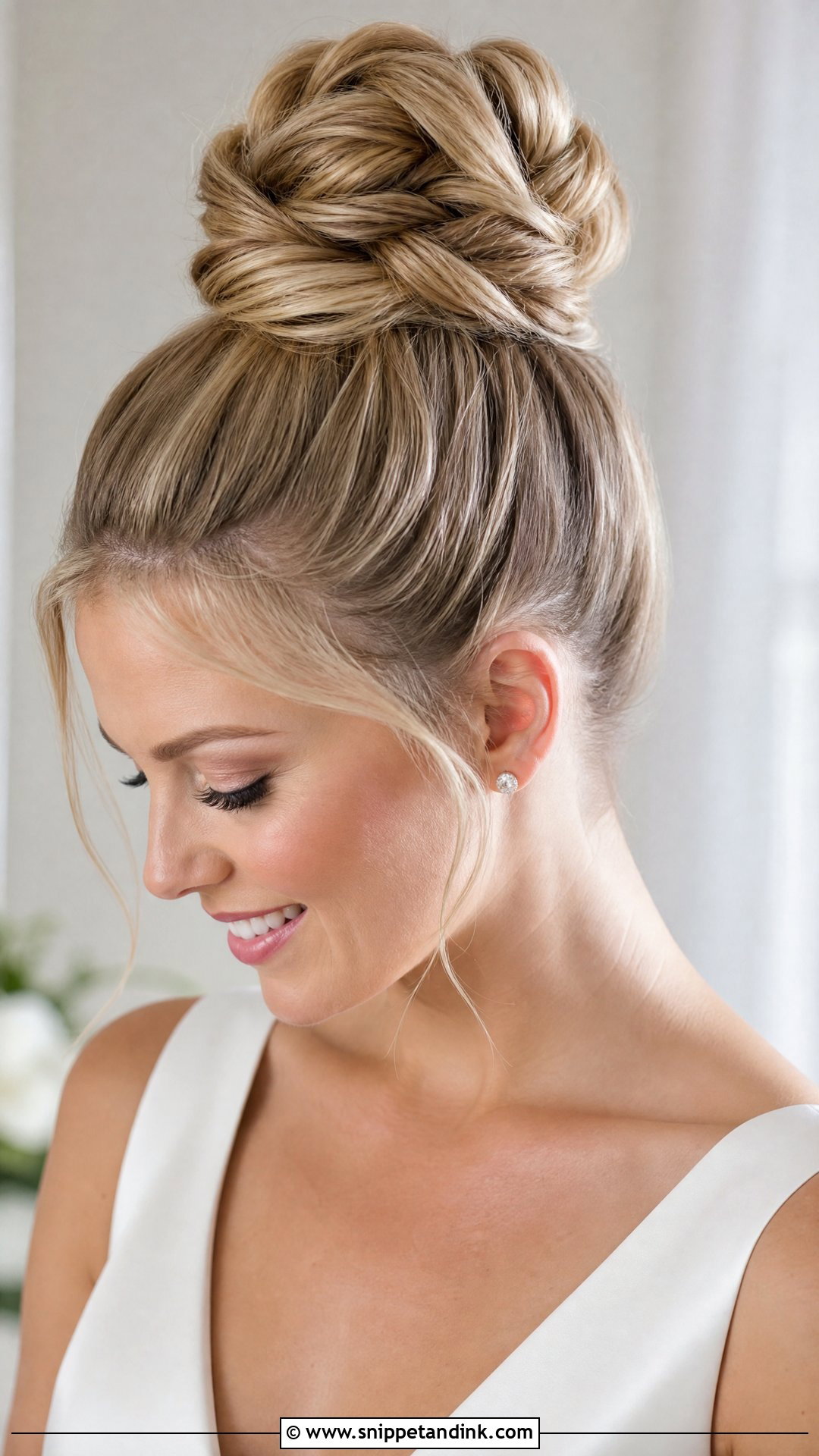 High Bridal Bun - Snippet and Ink - 15 Bride Bun Hairstyles Wedding Day