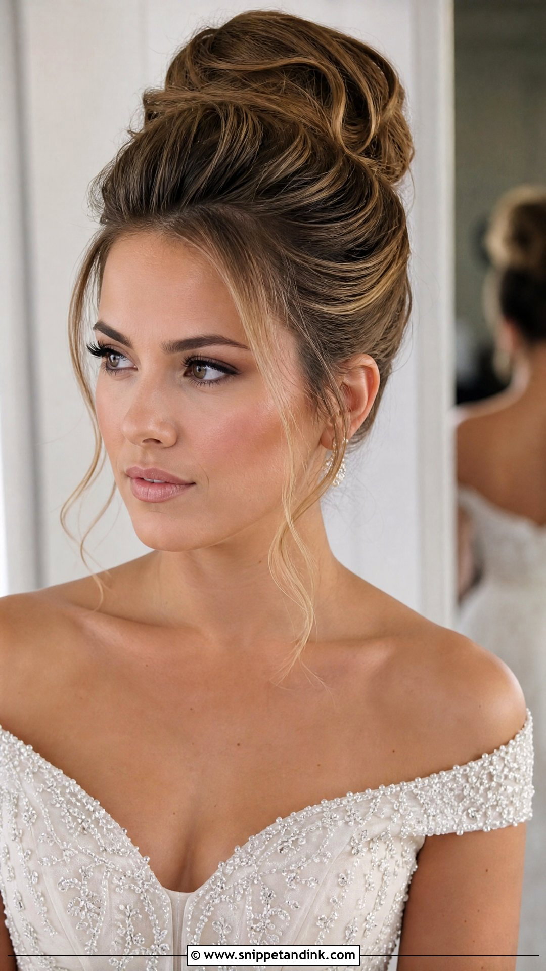 High Bridal Bun - Snippet and Ink - 15 Elegant Bridal Updo Hairstyles