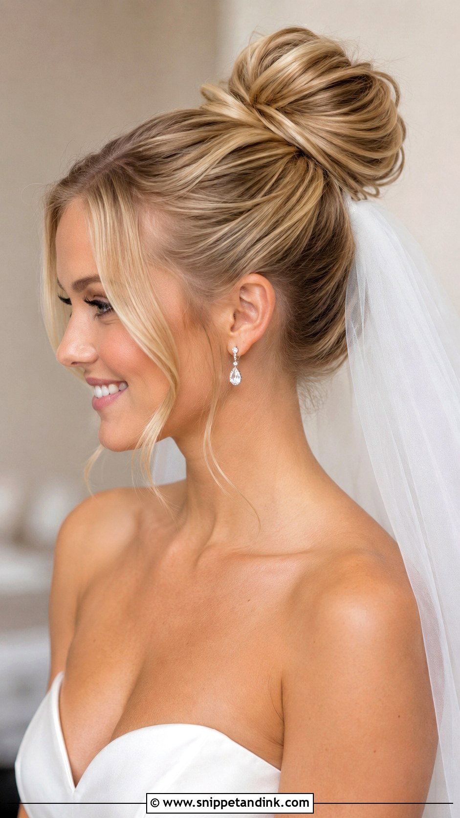 High Bridal Bun - Snippet and Ink - 15 Hair Up Bridal Styles