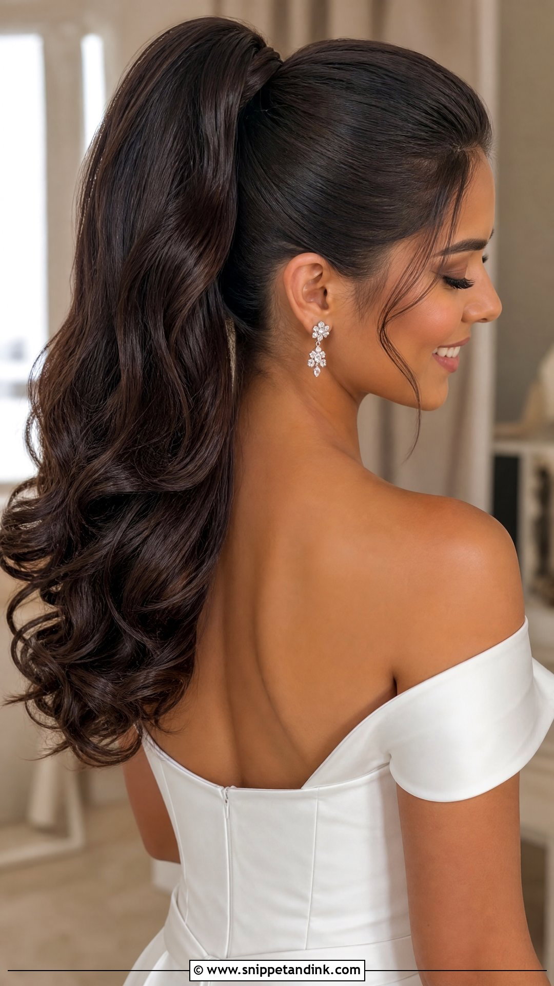 High Bridal Ponytail - Snippet and Ink - 15 Bridal Hair Pulled Back Ideas
