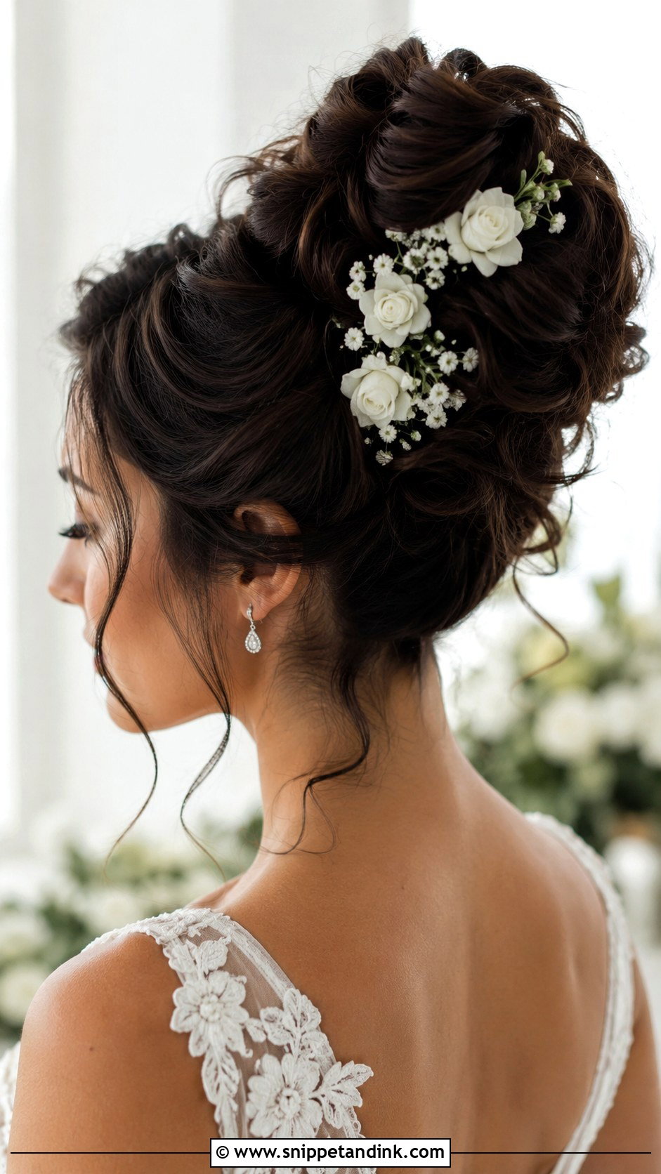 High Bridal Updo With Flowers - Snippet and Ink - 20 High Bridal Hair Updo Ideas