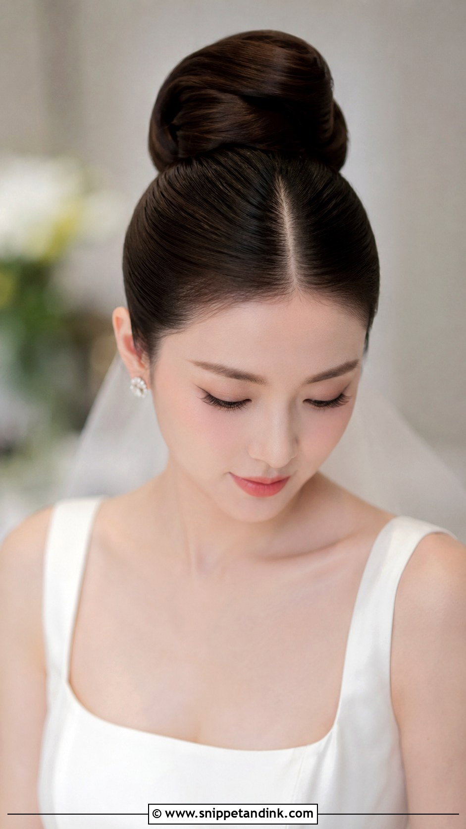 High Bridal Updo With Middle Part - Snippet and Ink - 20 High Bridal Hair Updo Ideas