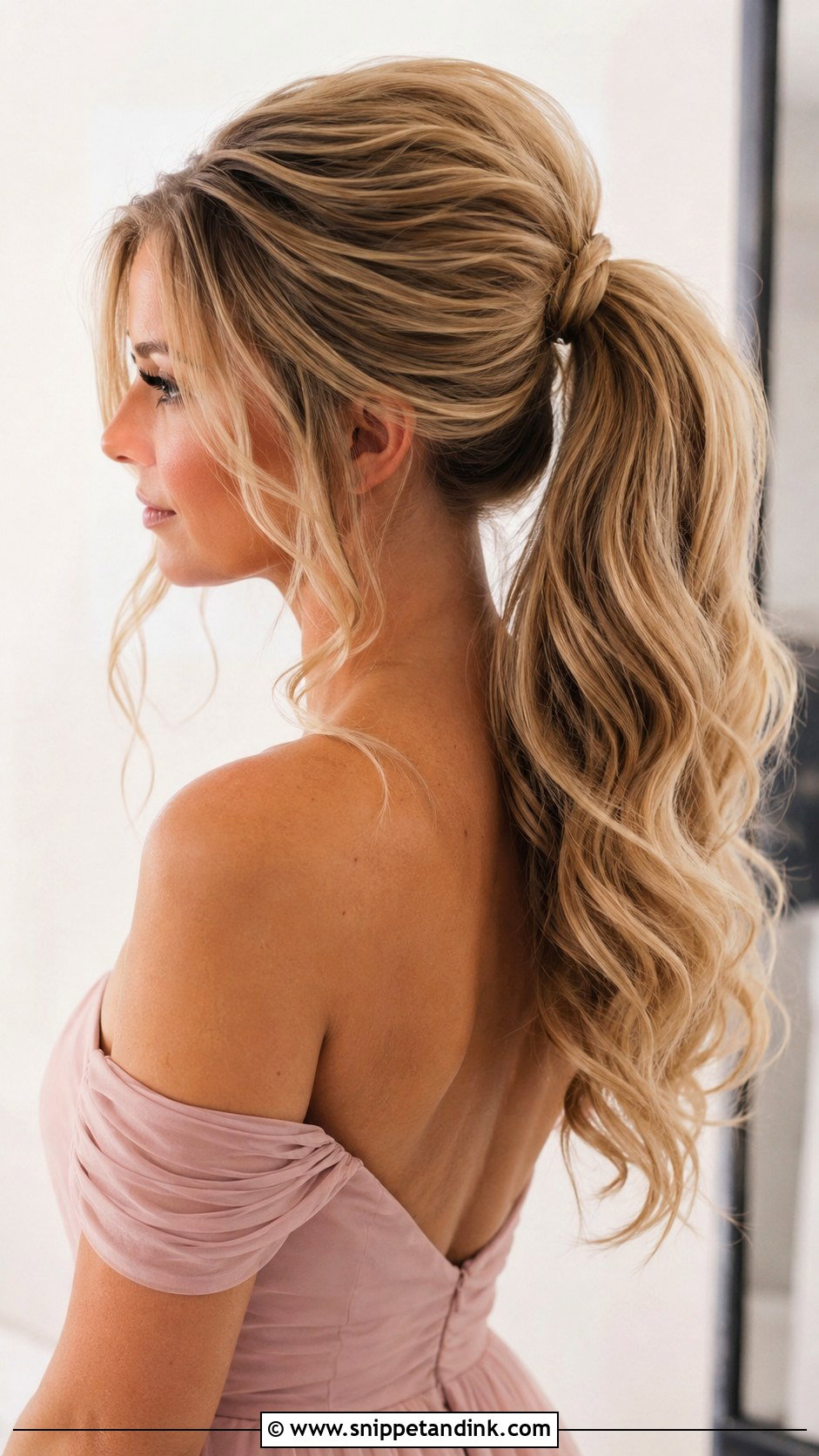 High Bridesmaid Ponytail With Waves - Snippet and Ink - 30 Bridesmaid Hair Ponytail Ideas