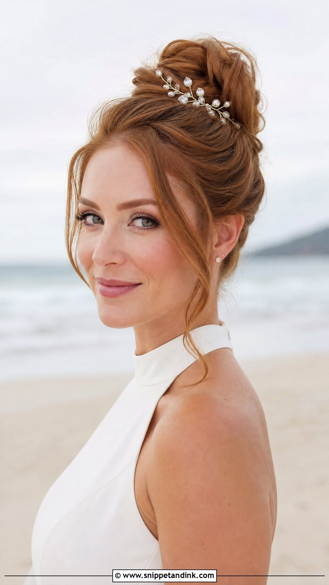 High Bun Beach Wedding Updo - Snippet and Ink - 15 Beach Wedding Updo Hairstyles
