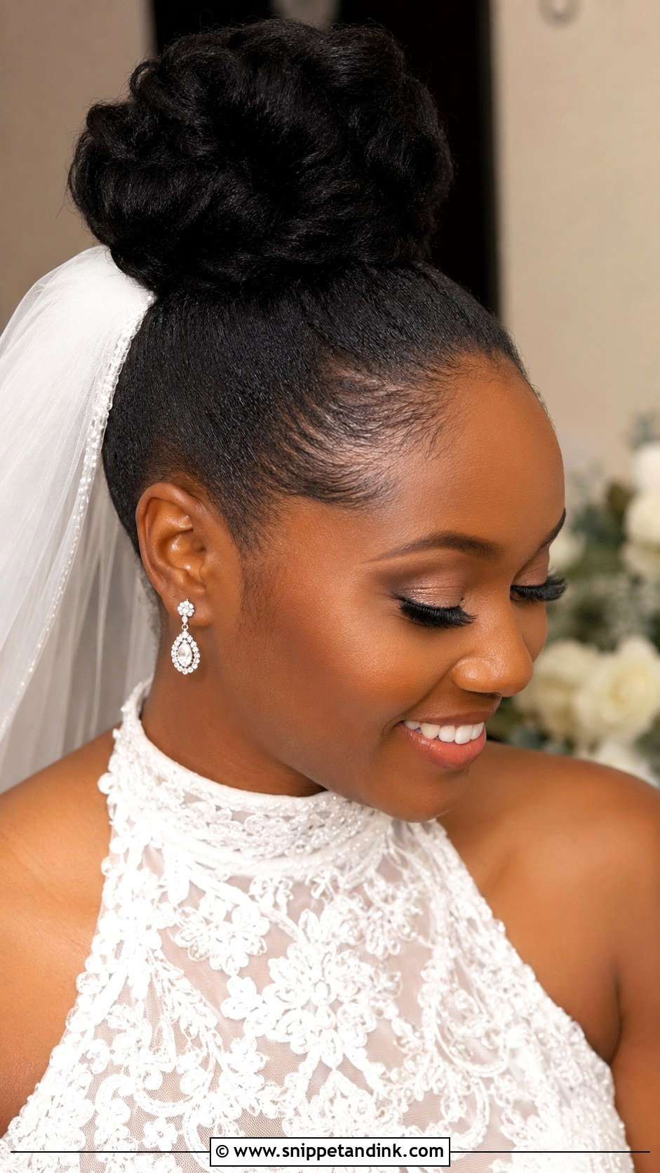 High Bun Bridal Hair - Snippet and Ink - 20 Bridal Hair for Black Women Ideas