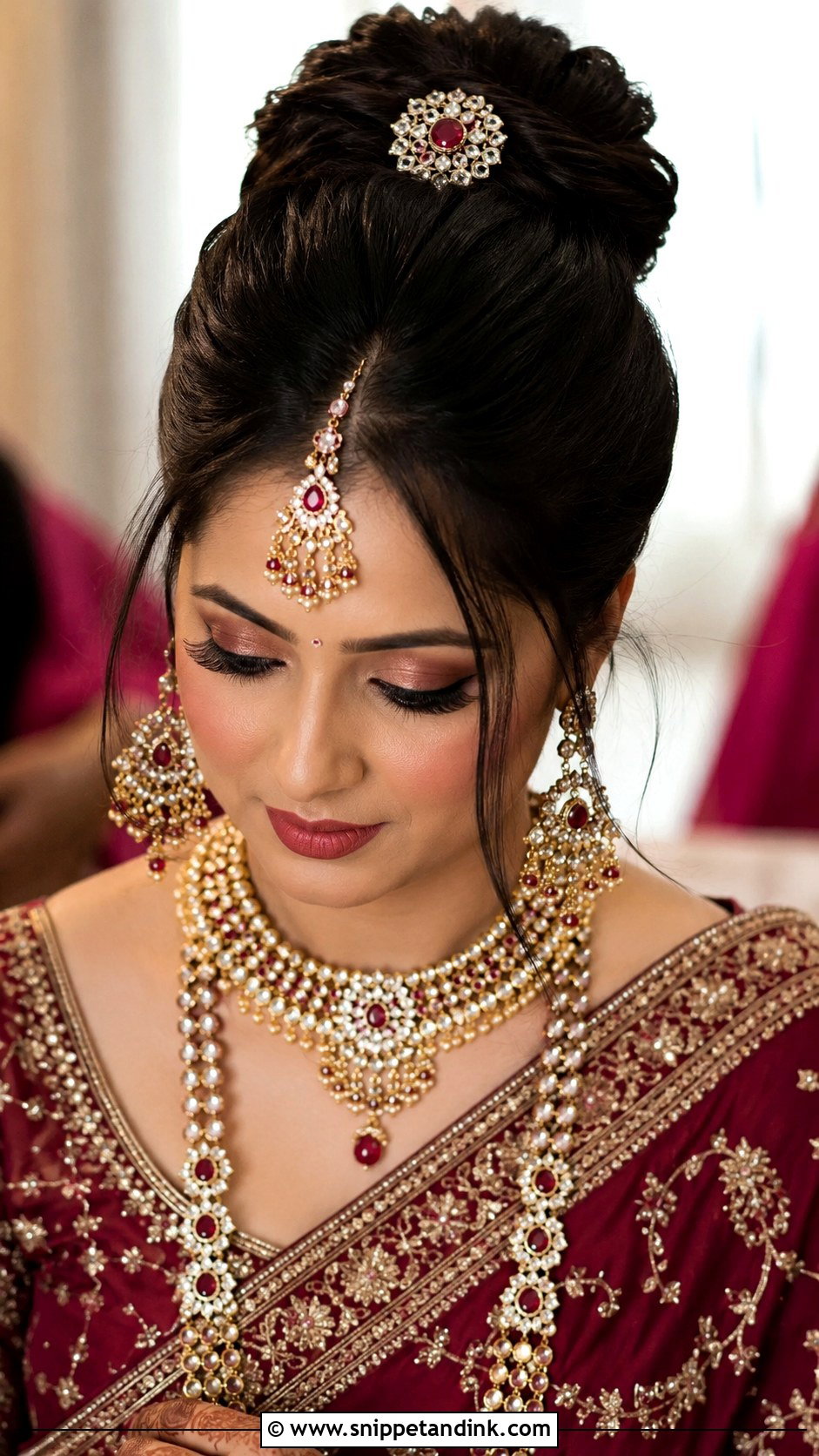 High Bun Bridal Juda - Snippet and Ink - 25 Bridal Juda Hairstyles