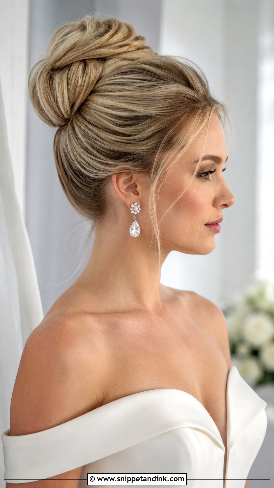 High Bun Bridal Updo - Snippet and Ink - 20 Brides Updo Hairstyles