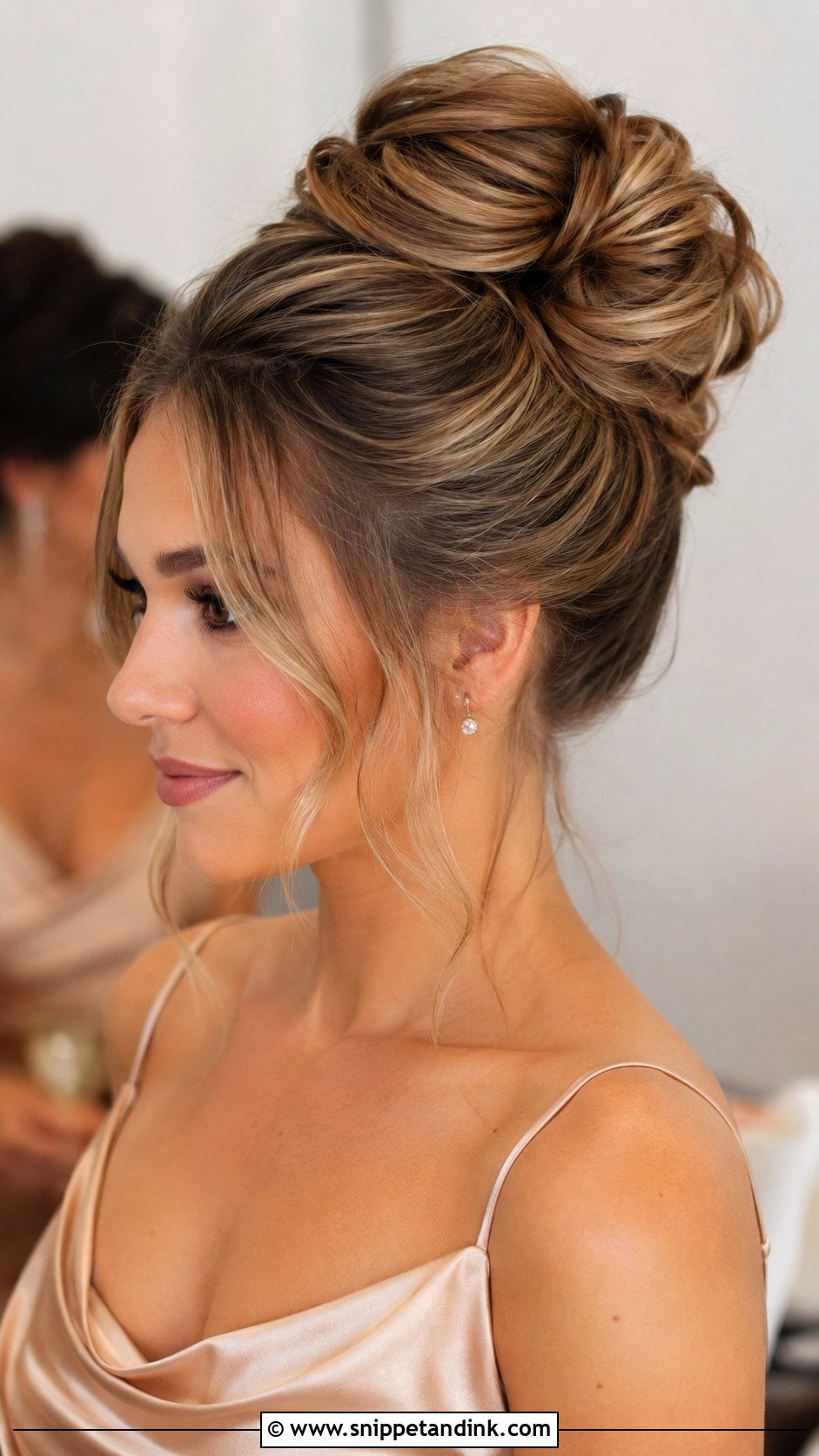 High Bun Bridesmaid Hair For Long Hair - Snippet and Ink - 20 High Bun Bridesmaid Hair Ideas
