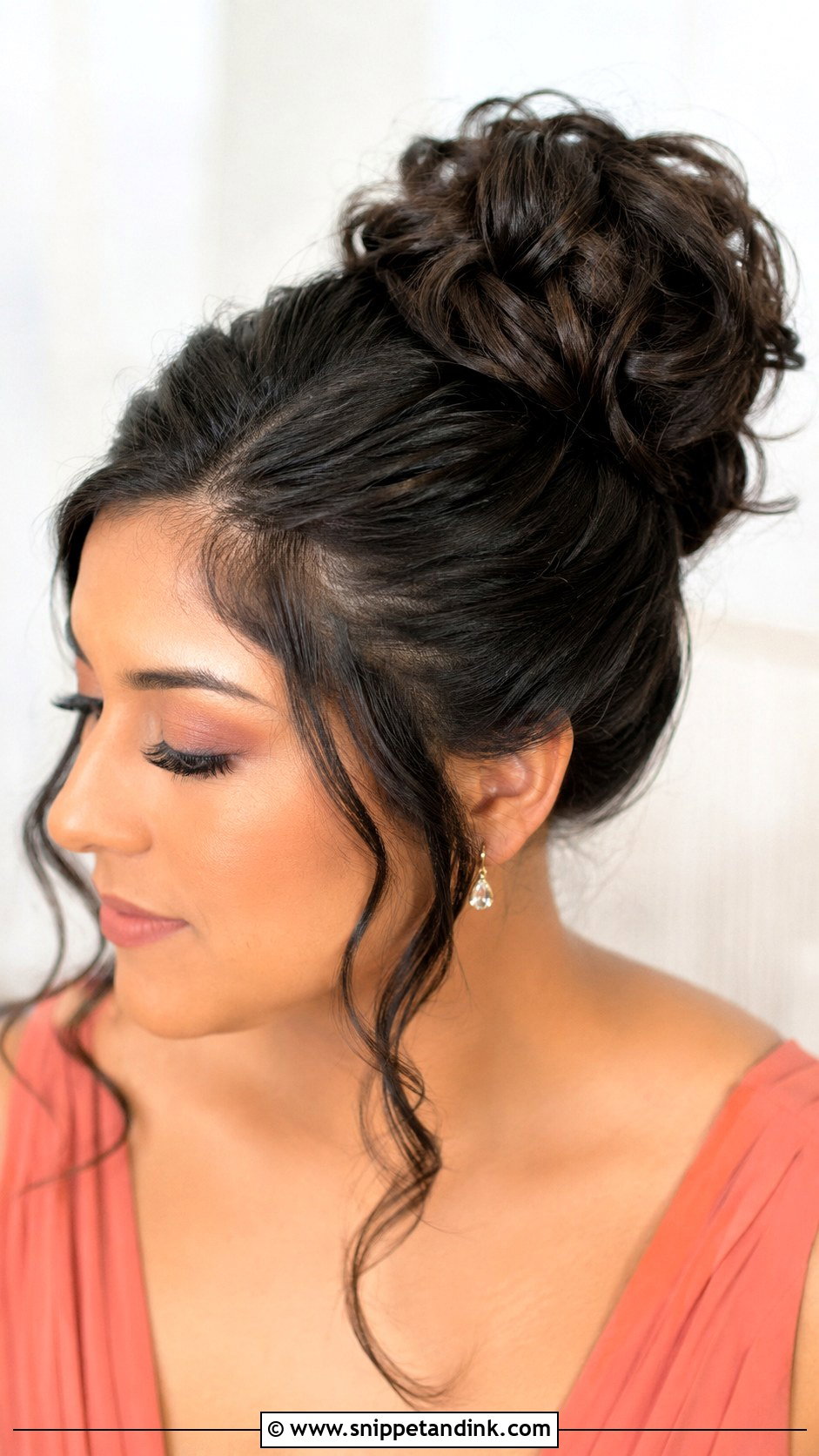 High Bun Bridesmaid Hair For Medium Hair - Snippet and Ink - 20 High Bun Bridesmaid Hair Ideas