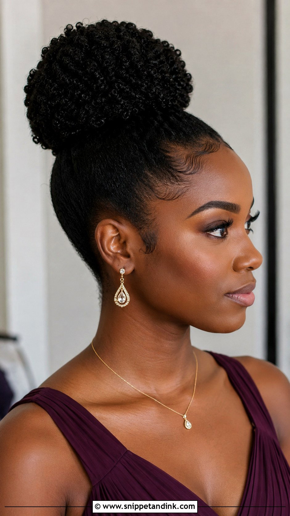High Bun Bridesmaid Hair For Natural Hair - Snippet and Ink - 20 High Bun Bridesmaid Hair Ideas