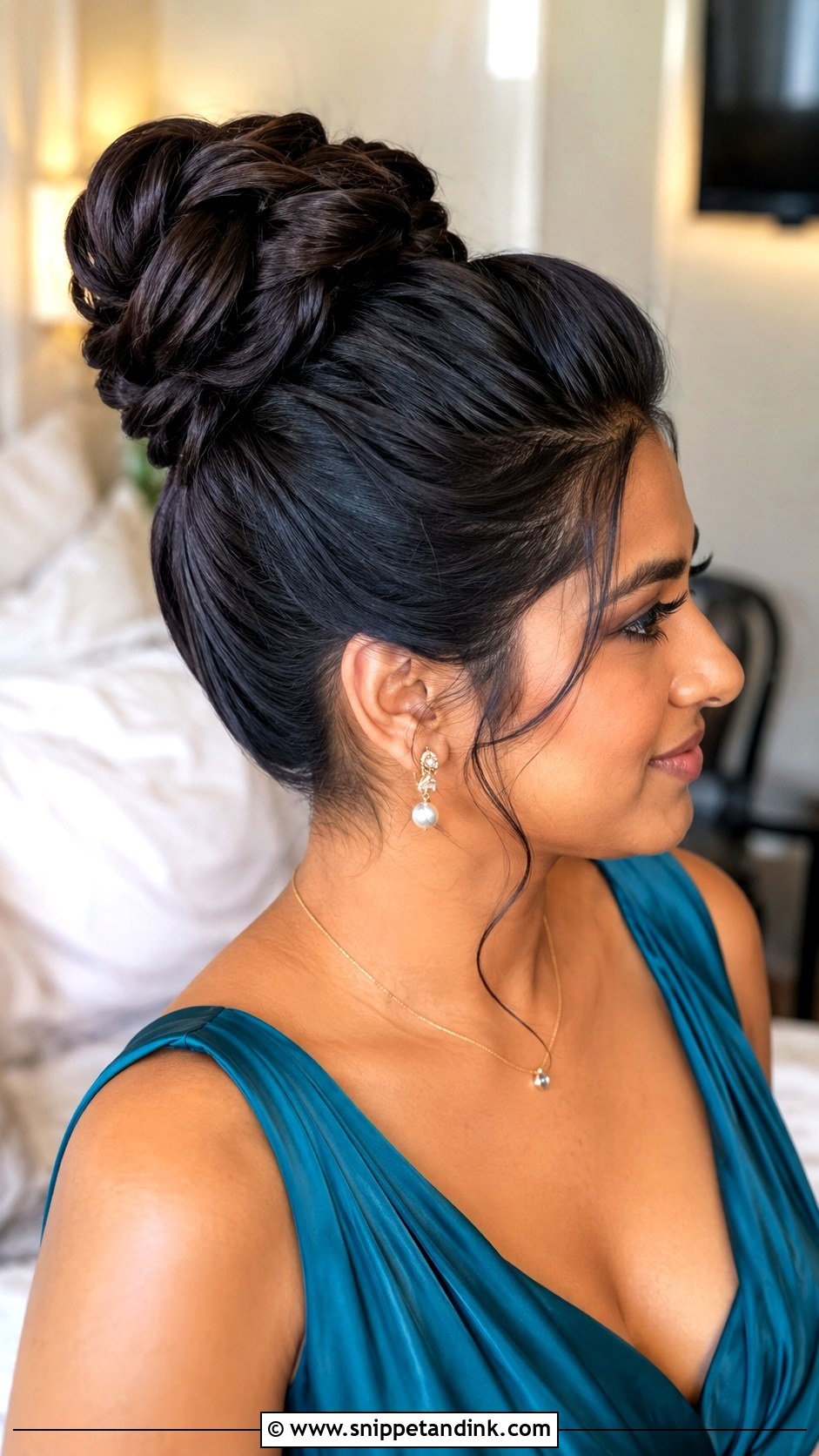 High Bun Bridesmaid Hair For Thick Hair - Snippet and Ink - 20 High Bun Bridesmaid Hair Ideas